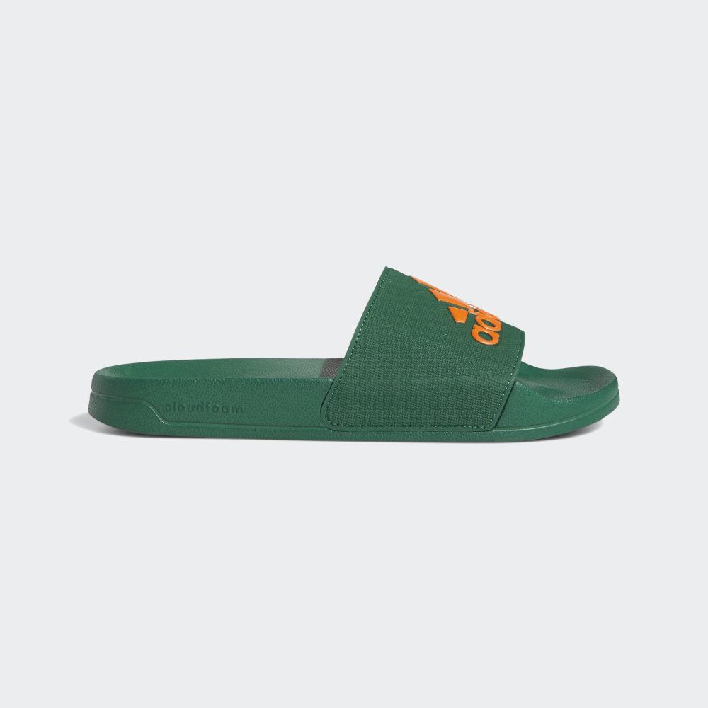 Adidas Men's Adilette Shower Slides Dark Green/Orange Ireland EE7040